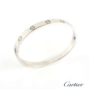 Cartier 18k White Gold Love Bangle Size 17 B6035417