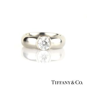 Tiffany & Co. Diamond Etoile Ring in Platinum 0.77ct E/VS1 Size L B&P