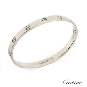 Cartier 18k White Gold Love Bangle Size19 B6035419