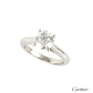 Cartier Single Stone Diamond Ring in Platinum 1.21ct F/IF N4163147