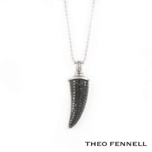 Theo Fennell 18k White Gold Black Diamond Set Tooth Pendant