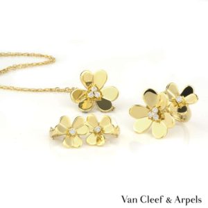 Van Cleef & Arpels 18k Yellow Gold Frivole Diamond Suite