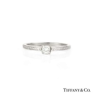Tiffany & Co. Princess Cut Diamond Grace Ring in Platinum 0.25ct G/VS1