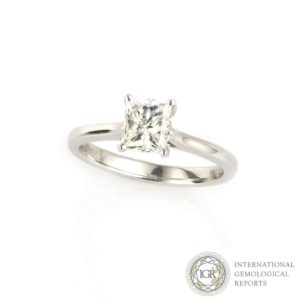18k White Gold Princess Cut Diamond Ring 1.15ct J/VS2