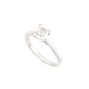 18k White Gold Princess Cut Diamond Ring 1.02ct F/VS2