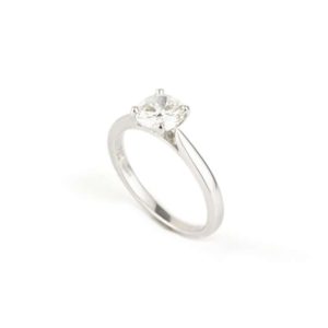 Round Brilliant Cut Diamond Ring in Platium 0.97ct D/VVS1