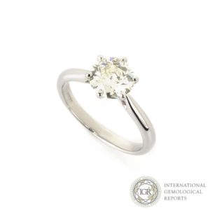 18k White Gold Round Brilliant Cut Diamond Ring 1.42ct K/VVS2
