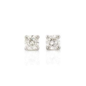 18k White Gold Round Brilliant Cut Diamond Earstuds 0.40ct H/SI1