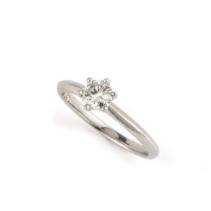 18k White Gold Round Brilliant Cut Diamond Ring 0.33ct I/VS2
