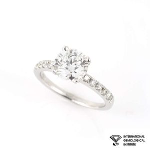 18k White Gold Round Brilliant Cut Diamond Ring 1.50ct G/VS2