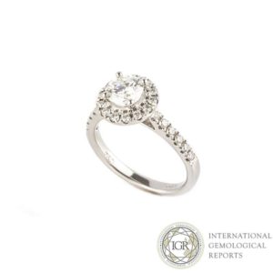 18k White Gold Round Brilliant Cut Diamond Ring 0.82ct E/SI1
