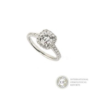 18k White Gold Round Briliant Cut Diamond Ring 0.97ct G/SI1