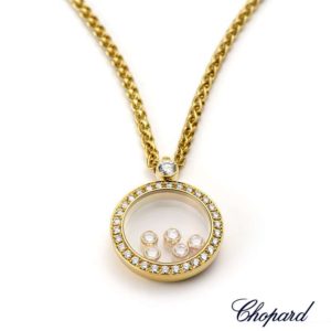 Chopard 18k Yellow Gold Happy Diamonds Pendant