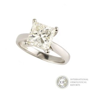 Princess Cut Diamond Ring in Platinum 3.00ct J/VVS2