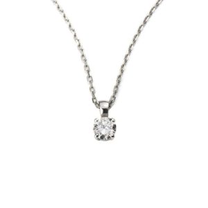 18ct White Gold Diamond Solitaire Necklace 0.46ct G/VS1