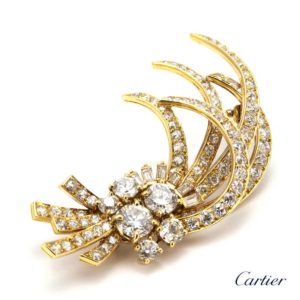 Cartier 18ct Yellow Gold Diamond Spray Brooch
