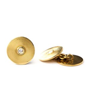 18YG Cufflinks with Diamond